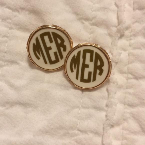 Monogrammed Earrings - Picture 1 of 3